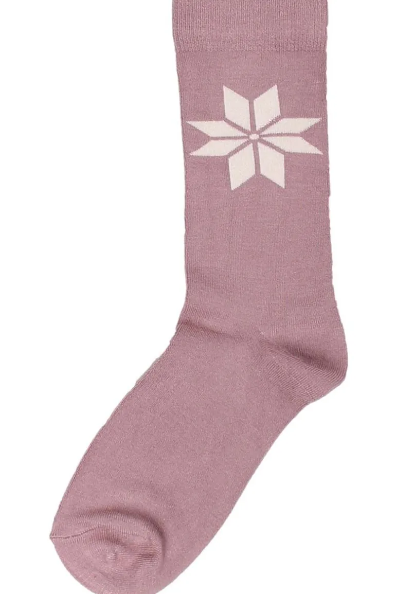 Danefæ Danewalk with me Socks Vintage Rose/Chalk SNOWFLAKES | Dame Strømper