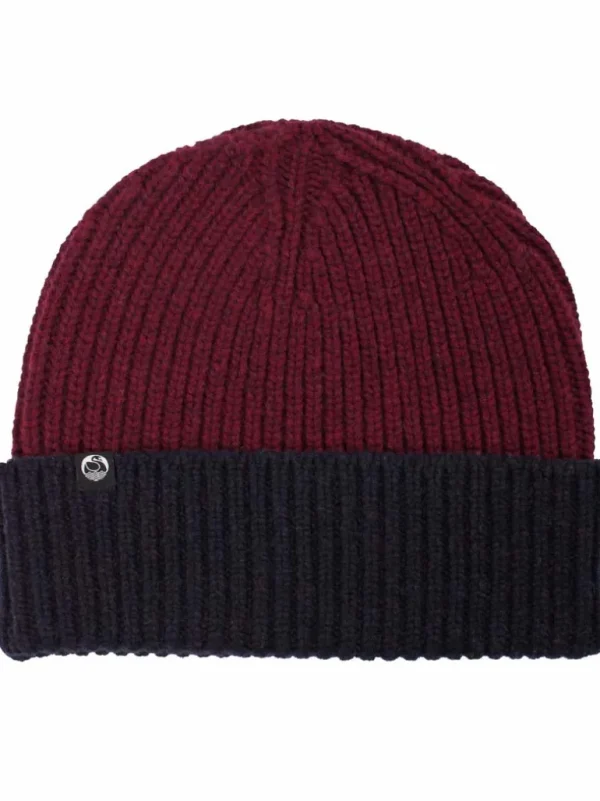 Danefæ Danewarm Thoughts Merino Beanie Dark Bordeaux/Dark Navy | Dame Huer
