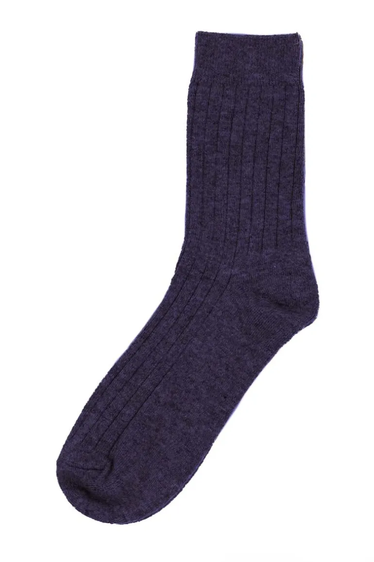 Danefæ Danewinter Woolen Rib Socks - Navy | Dame Strømper