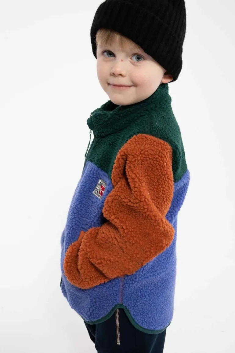 Danefæ Danodder Fleece Jacket Dark Duck/Royal Blue/Rust | Børn Fleece