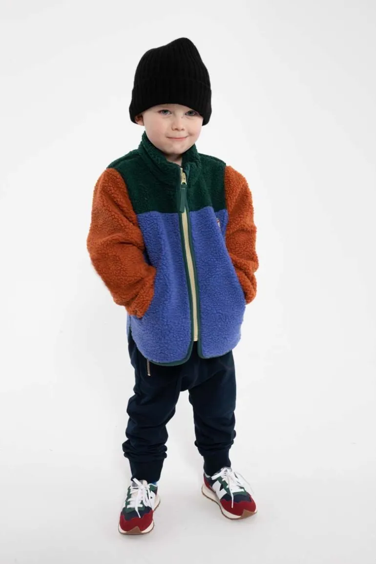 Danefæ Danodder Fleece Jacket Dark Duck/Royal Blue/Rust | Børn Fleece