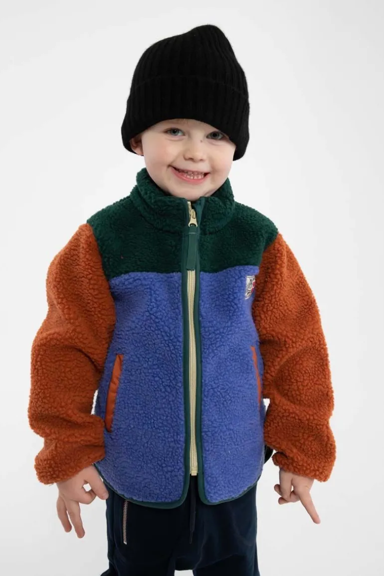 Danefæ Danodder Fleece Jacket Dark Duck/Royal Blue/Rust | Børn Fleece