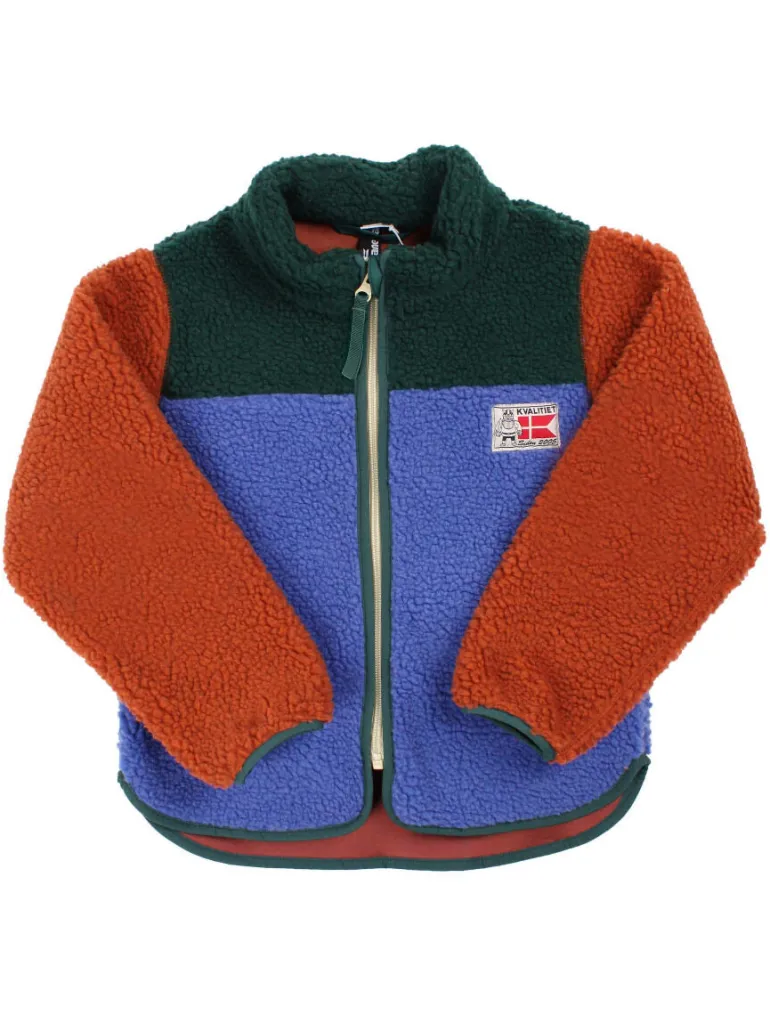 Danefæ Danodder Fleece Jacket Dark Duck/Royal Blue/Rust | Børn Fleece