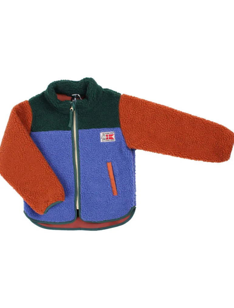 Danefæ Danodder Fleece Jacket Dark Duck/Royal Blue/Rust | Børn Fleece