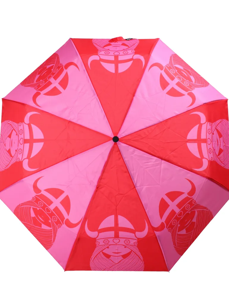 Danefæ Danumbrella - Red/Pink FREJA | Dame Paraply