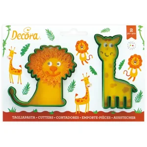 Danefæ Decora Plastic Cookie Cutter Giraffe and Lion | Bagehjørnet