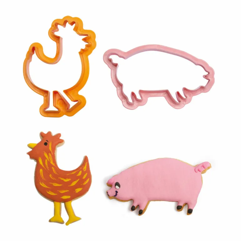 Danefæ Decora Plastic Cookie Cutter Set of 4 Farm Animals | Bagehjørnet