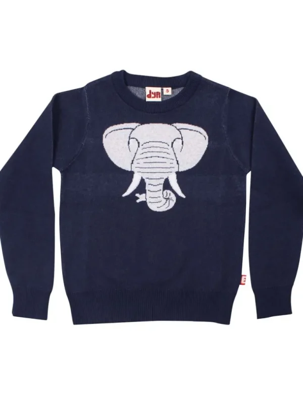 Danefæ Dyrarctic Cotton Sweater Dk Navy ELEFANT | Børn Strik