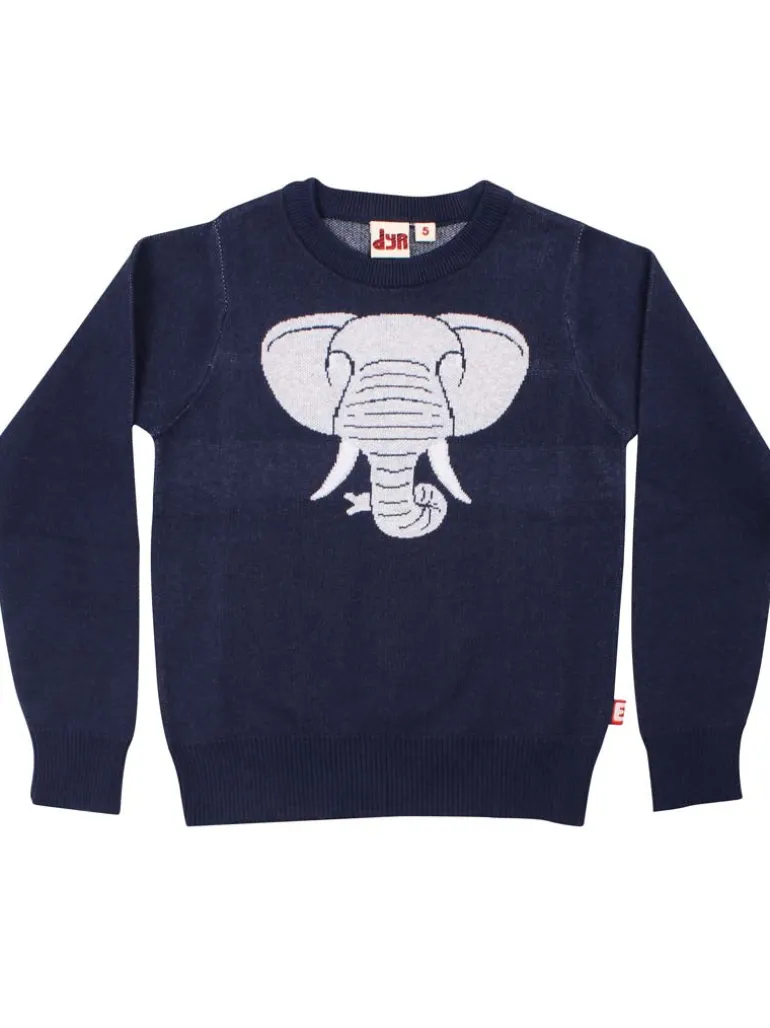 Danefæ Dyrarctic Cotton Sweater Dk Navy ELEFANT | Børn Strik