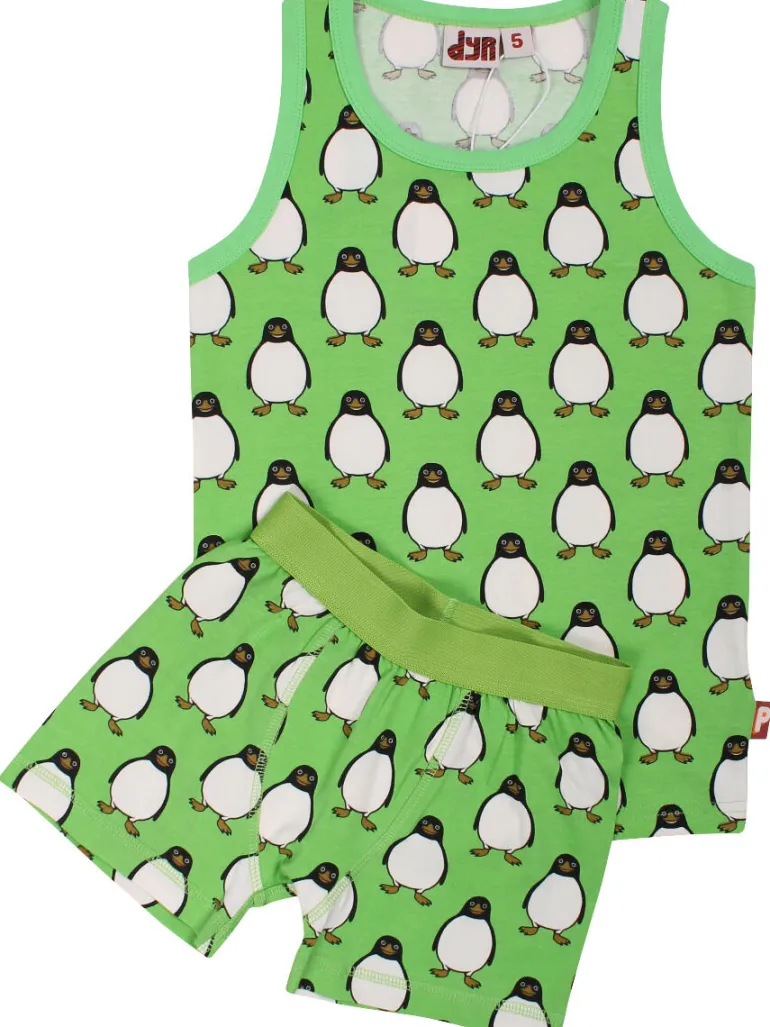 Danefæ Dyrbark Undie Set AOP Bright Green PINGVINER | Børn Undertøj | Undertøj
