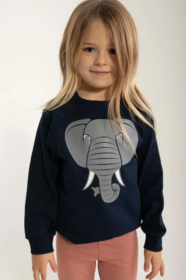 Danefæ Dyrbellow Sweat NOOS Navy ELEFANT | Børn Sweatshirts