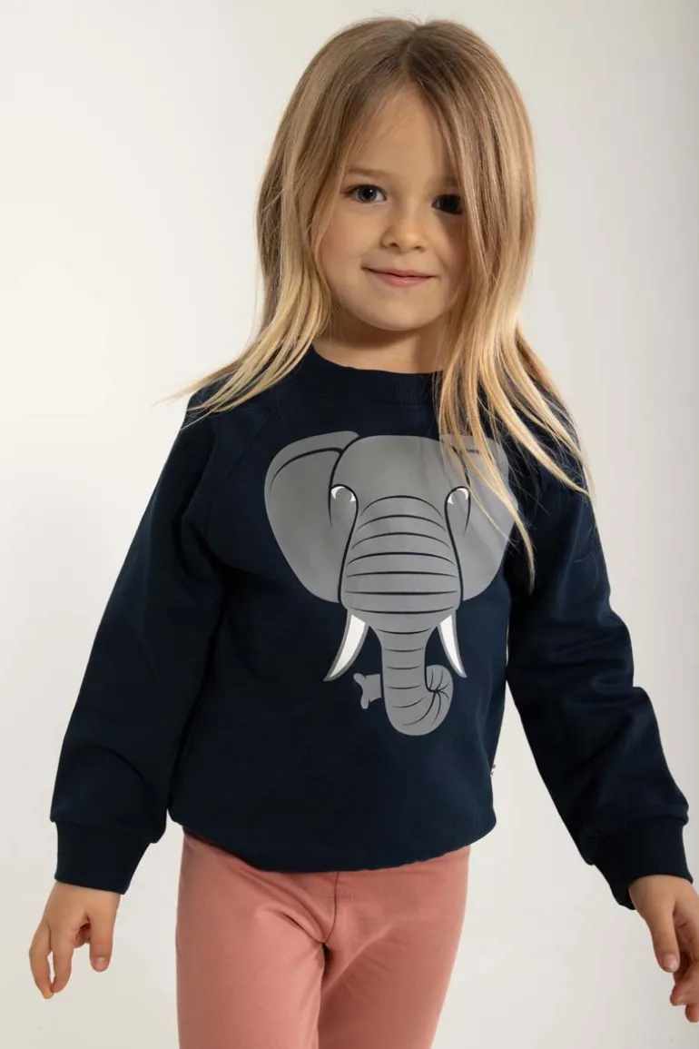 Danefæ Dyrbellow Sweat NOOS Navy ELEFANT | Børn Sweatshirts