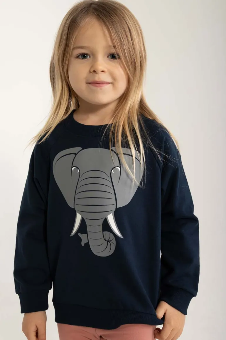 Danefæ Dyrbellow Sweat NOOS Navy ELEFANT | Børn Sweatshirts