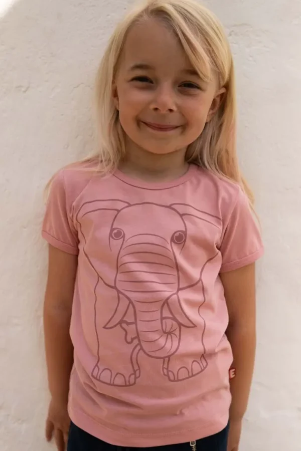Danefæ Dyrhide T Soft Rose OUTLINE ELEFANT | Børn T-shirts