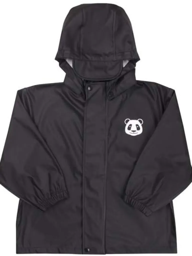 Danefæ Dyrranger Rain Jacket Black PANDA | Børn Regntøj | Regntøj