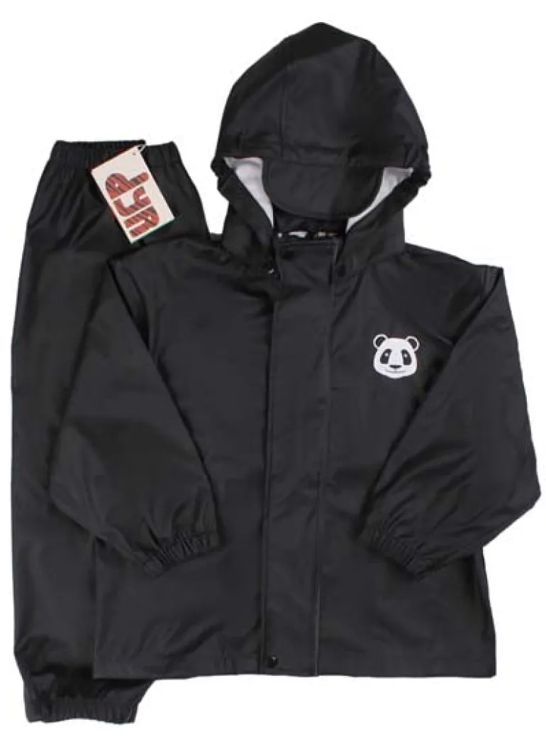 Danefæ Dyrranger Rain Jacket Black PANDA | Børn Regntøj | Regntøj
