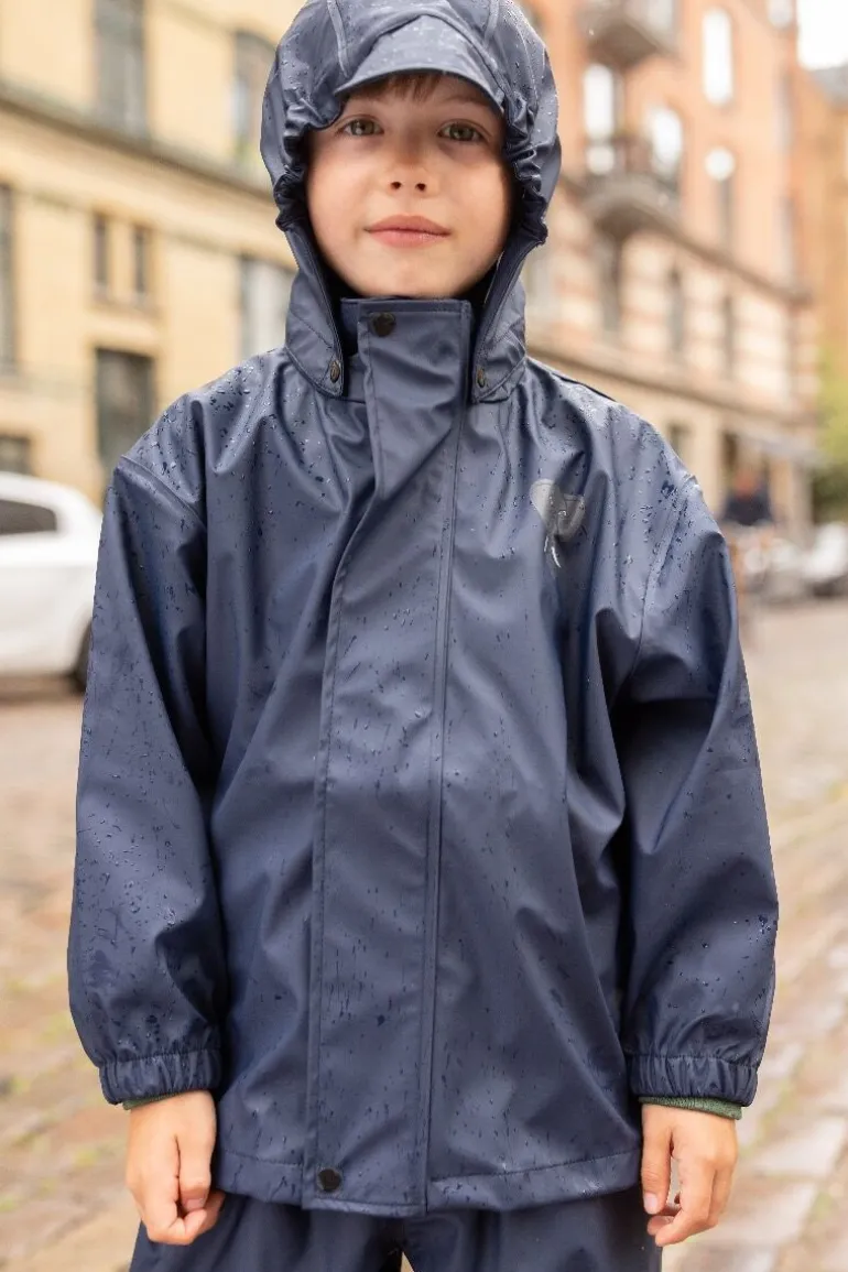 Danefæ Dyrranger Rain Jacket Navy ELEFANT | Børn Regntøj | Regntøj