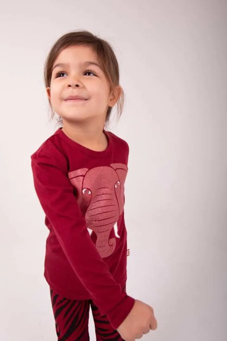 Danefæ Dyrroar T Deep Red ELEFANT | Børn Bluser