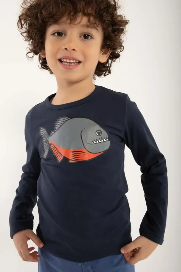 Danefæ Dyrroar T Dk Navy PIRATFISK | Børn Bluser