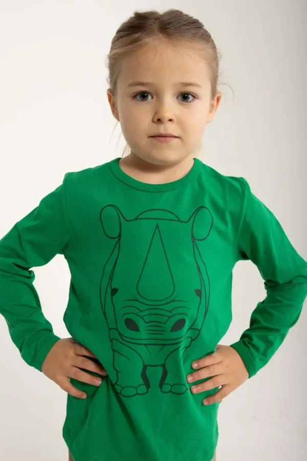 Danefæ Dyrshedding T Grass Green OUTLINE NAESEHORN | Børn Bluser