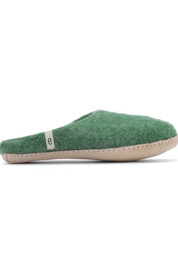 Danefæ Egos Copenhagen Wool Slipper Green | Dame Hjemmesko