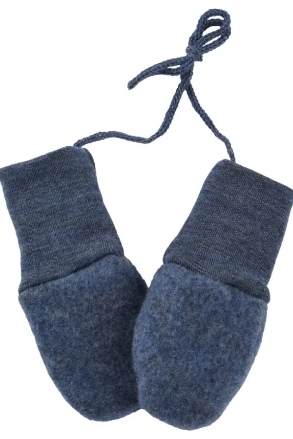 Danefæ Engel Wool Natur Baby Mittens Blue Melange | Uld | Huer Og Vanter