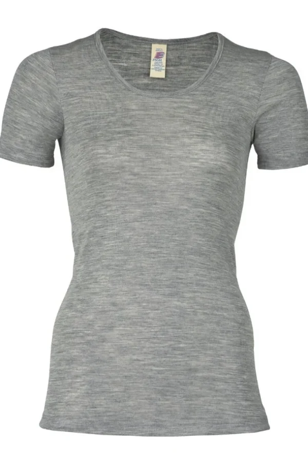 Danefæ Engel Wool Natur Ladies Shirt SS Lt Grey Melange | Dame Undertøj | T-shirts