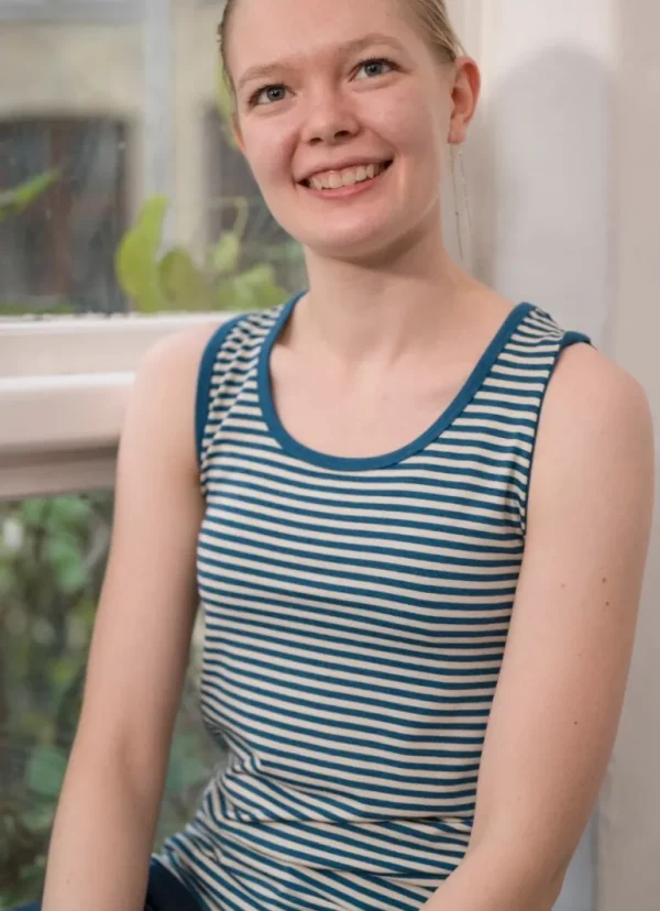 Danefæ ESS - Allinge Wool Top Stone Blue/Chalk | Dame Undertøj | Toppe