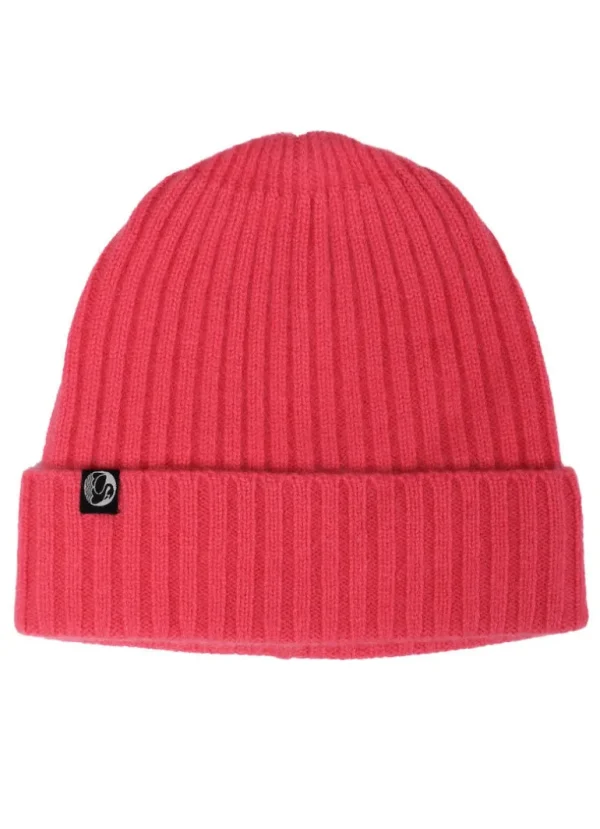 Danefæ ESS - Cashmere Rib Beanie Electric Coral | Dame Huer