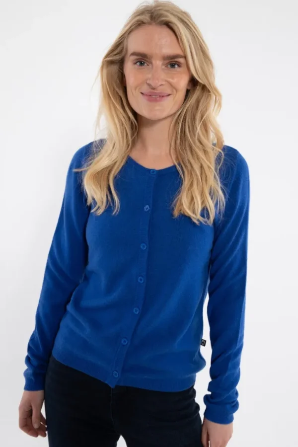 Danefæ ESS - Forget me not Merino Cardigan Royal Blue | Dame Cardigan | Strik
