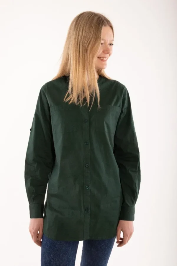 Danefæ ESS - Joy Poplin Shirt Black green | Dame Skjorter
