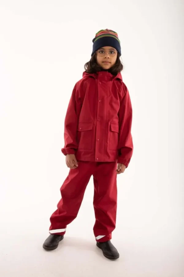 Danefæ ESS - Lille Sky Rain Set Dark Red | Børn Regntøj