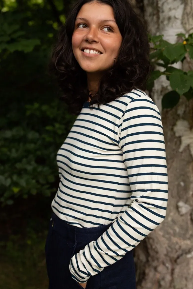 Danefæ ESS - ORGANIC Danemakker LS Dark Navy/Chalk | Dame Bluser