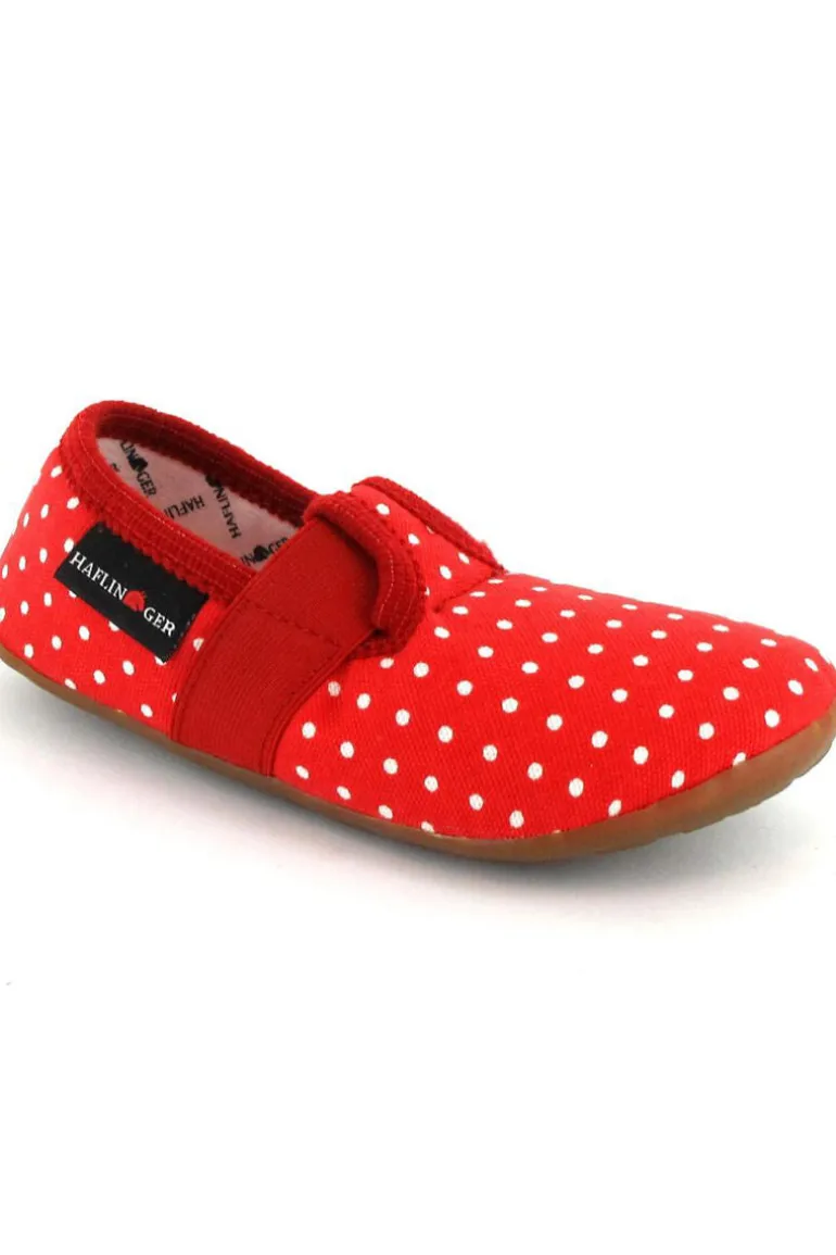 Danefæ Haflinger Everest Punkt Brick Red | Børn Hjemmesko | Sko Og Støvler