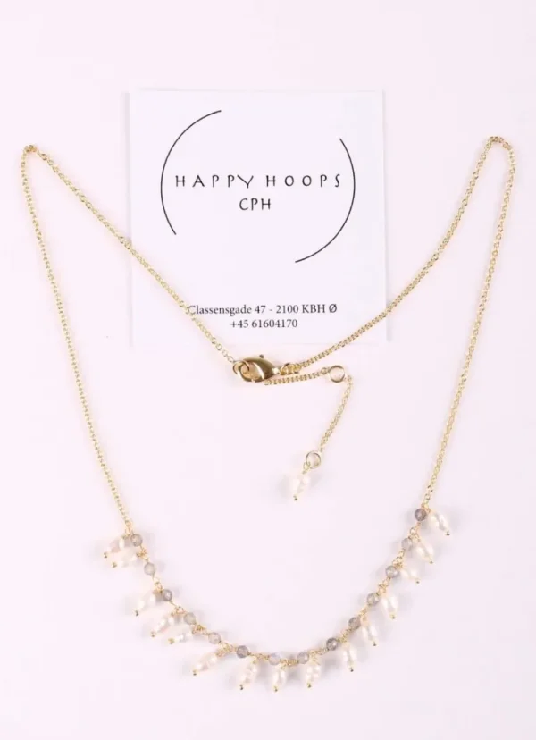 Danefæ Happy Hoop Cph Kiko Halskæde Guldfarvet/Off white | Dame Smykker