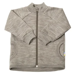 Danefæ JOHA Cardigan w/zipper Merino Wool Sesame Melange | Børn Strik