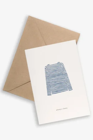 Danefæ Kartotek Kort-A6 Blue Sweater-Always classy | Kort Og Notesbøger