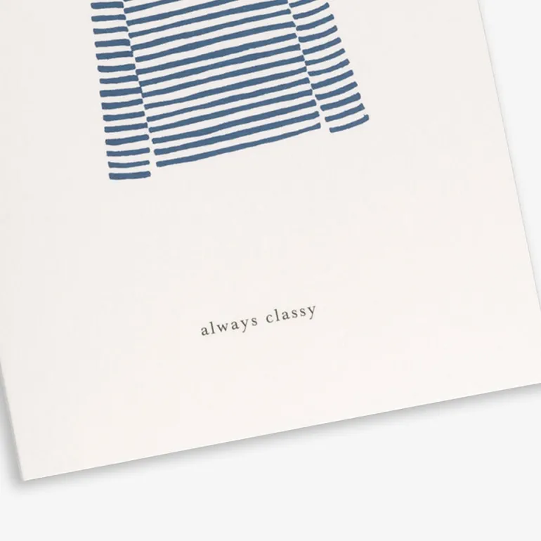 Danefæ Kartotek Kort-A6 Blue Sweater-Always classy | Kort Og Notesbøger