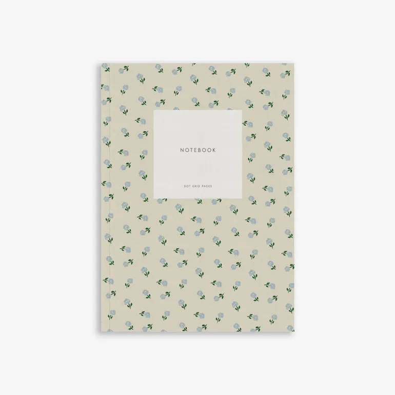 Danefæ Kartotek Notebook Small Creamy Grey SMALL FLOWER | Kort Og Notesbøger
