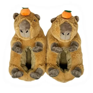 Danefæ Kid's Animal Plush Non-Slip Slippers Mabel the Capybara | Børn Hjemmesko | Sko