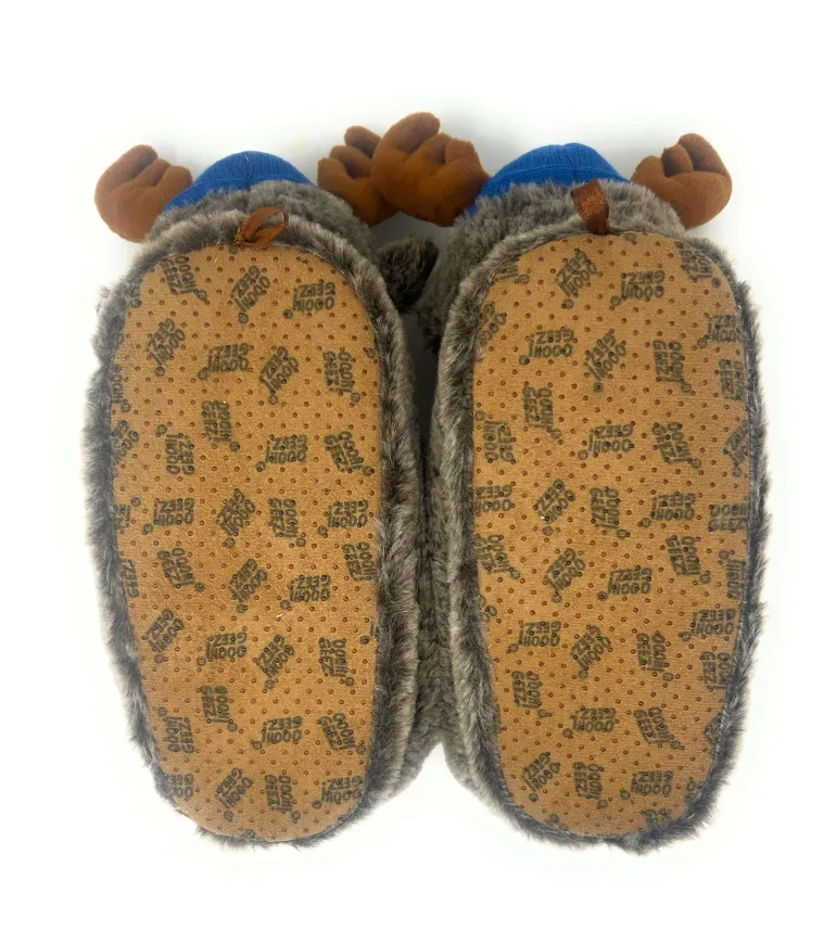 Danefæ Kid's Animal Plush Non-Slip Slippers Dash the Moose | Børn Hjemmesko | Sko