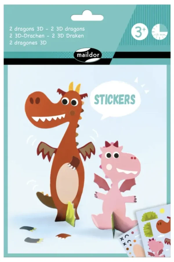 Danefæ Maildor 3D Stickers Dragon 2 Stk | Kreativ Leg