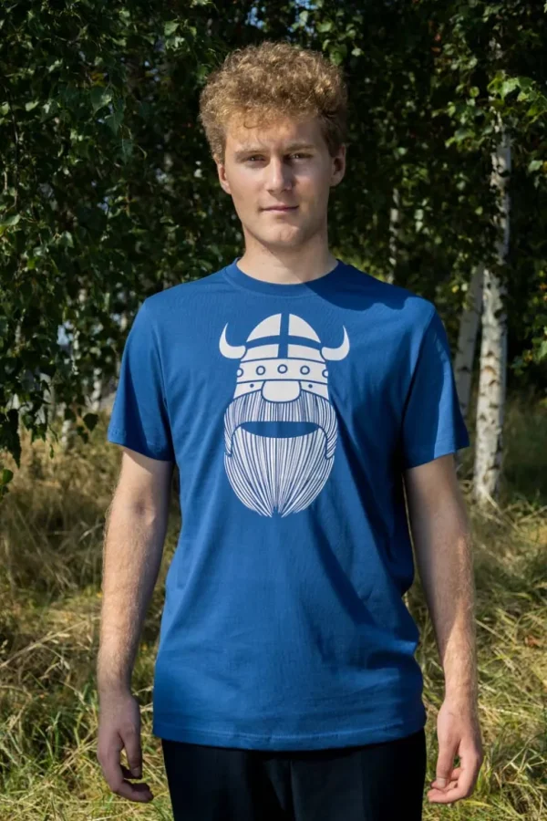 Danefæ Mande Tee X Dusty blue ERIK (white) | T-shirt