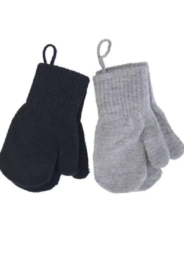 Danefæ Melton 2-Pak Baby Luffer Black/Light Grey | Børn Vanter Og Huer | Huer Og Vanter