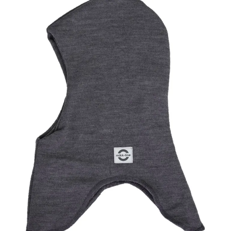 Danefæ Mikk-Line Uld Elefanthue m.vindstop Dark Grey Melange | Børn Uld | Vanter Og Huer