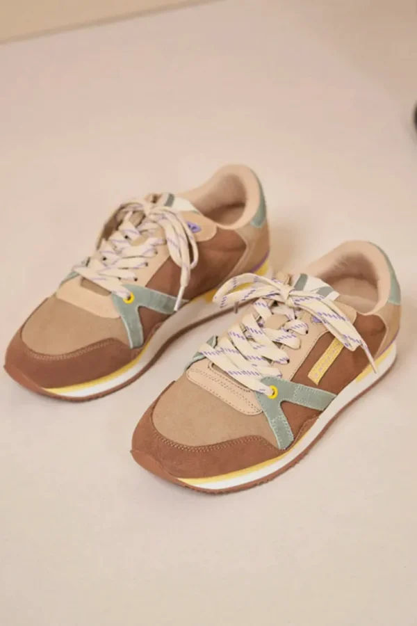 Danefæ M.MOUSTACHE André Running Sneakers Suede Brun Sable Sauge | Dame Sneakers