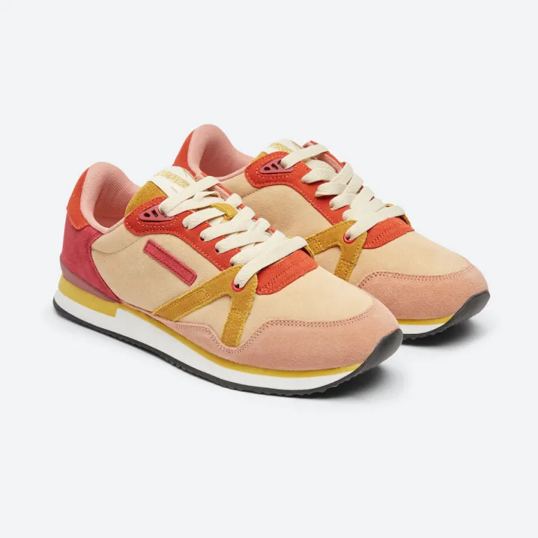 Danefæ M.MOUSTACHE André Running Sneakers Suede Rose Nude Jaune | Dame Sneakers