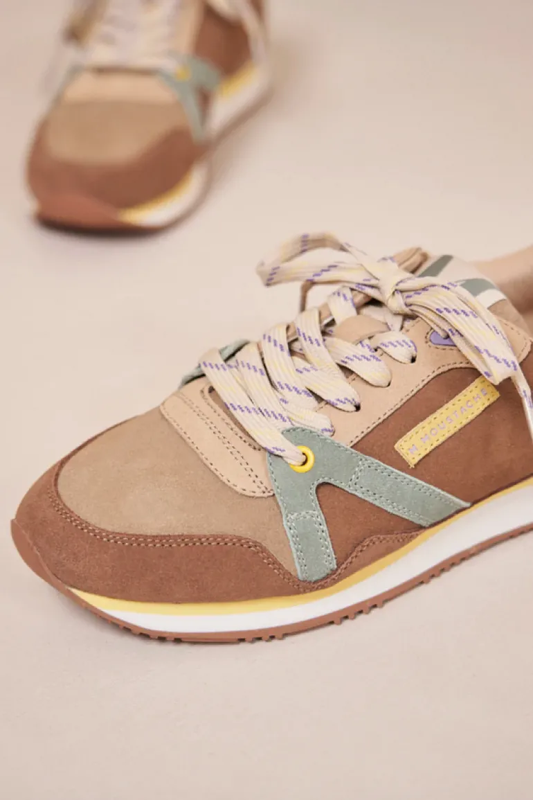 Danefæ M.MOUSTACHE André Running Sneakers Suede Brun Sable Sauge | Dame Sneakers
