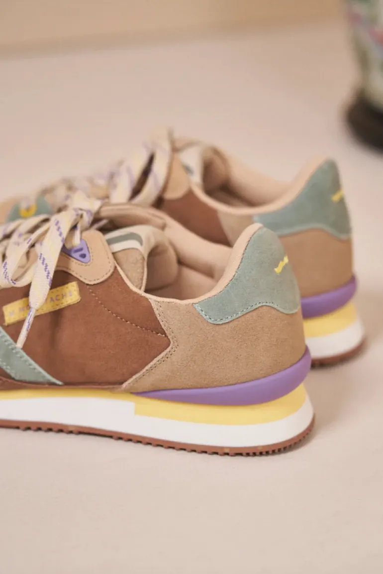 Danefæ M.MOUSTACHE André Running Sneakers Suede Brun Sable Sauge | Dame Sneakers