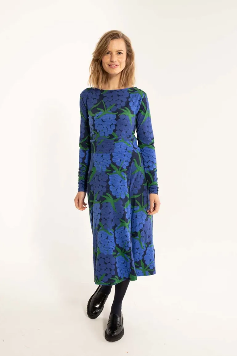 Danefæ ORGANIC - Danesigrid Viscose Slub Dress Deep Blue MAXIBERRY | Dame Kjoler